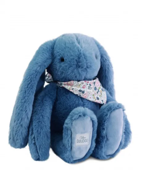 Peluche lapin Bleu 35 cm - Lapin Fleurette