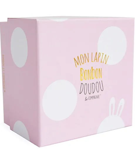 Peluche Lapin Bonbon Rose - 20 cm