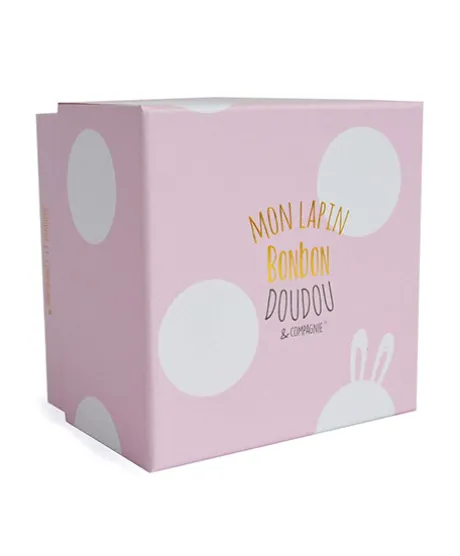 Peluche Lapin Bonbon Rose - 16 cm