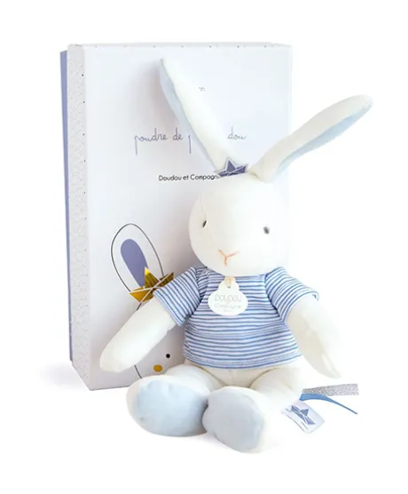 Peluche lapin matelot bleu - 25 cm