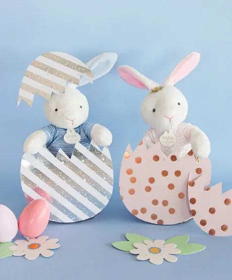 Peluche lapin matelot bleu - 25 cm