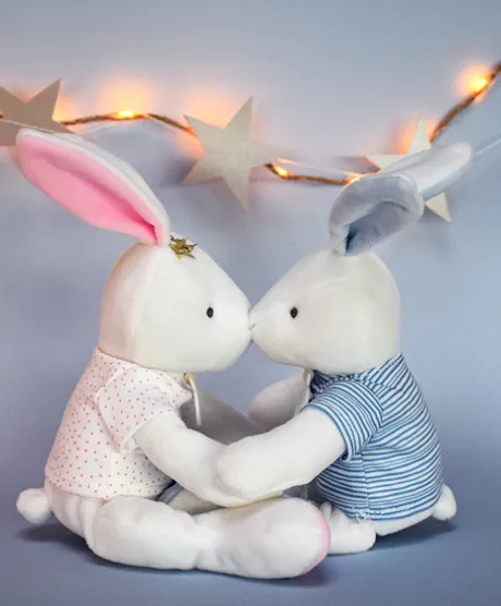 Peluche lapin matelot bleu - 25 cm