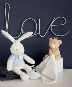 Peluche lapin matelot bleu - 25 cm