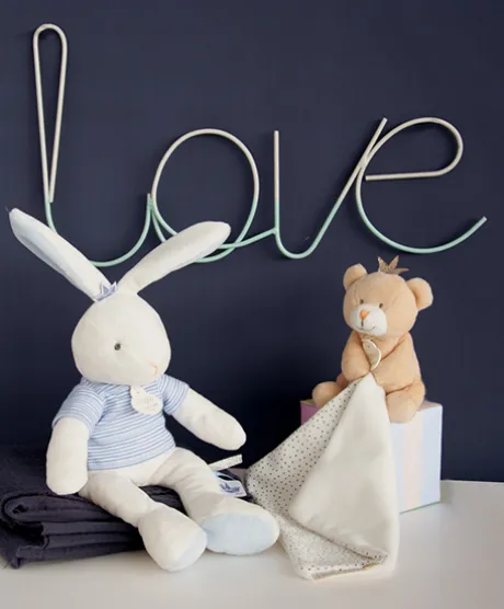 Peluche lapin matelot bleu - 25 cm