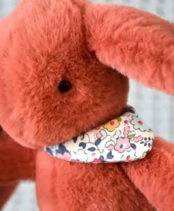Peluche lapin orange 25 cm - Lapin Fleurette