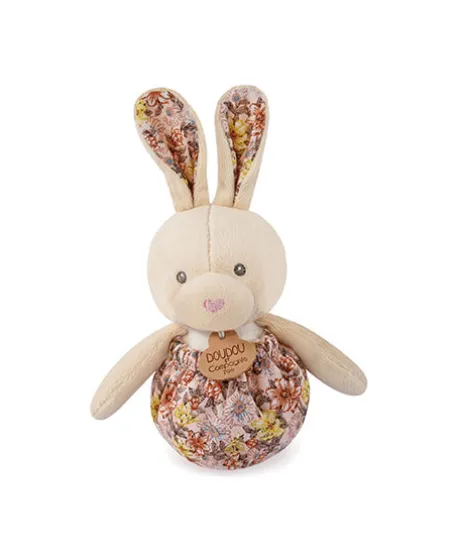 Peluche lapin pop-up - Vert amande et corail