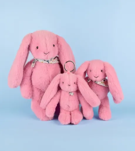 Peluche lapin Rose 35 cm - Lapin Fleurette