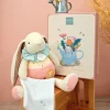 Peluche lapin rose avec doudou - LAPIN CIBOULETTE - 28 cm