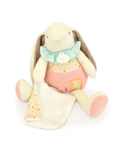 Peluche lapin rose avec doudou - LAPIN CIBOULETTE - 28 cm