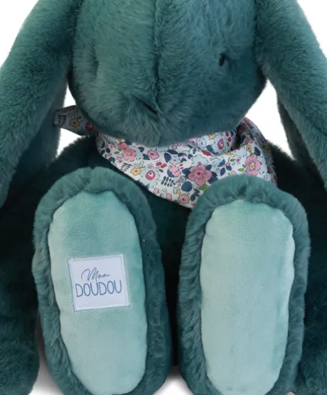 Peluche lapin Vert XXL - Lapin Fleurette 50 cm