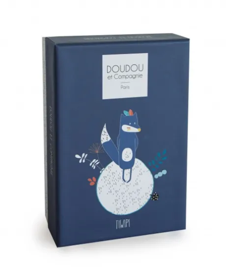 Peluche Loup avec Doudou Tiwipi - 21 cm