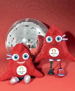 Peluche mascotte Jeux Paralympiques Paris 2024 fabriquée en France - Edition limitée version maille lurex- 29 cm