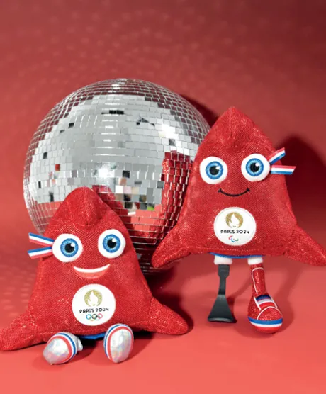 Peluche mascotte Jeux Paralympiques Paris 2024 fabriquée en France - Edition limitée version maille lurex- 29 cm