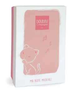 Peluche musicale Chat gris et corail- 20 cm