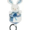 Peluche musicale lapin bleu - 20 cm