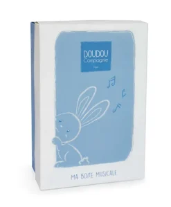Peluche musicale lapin bleu - 20 cm