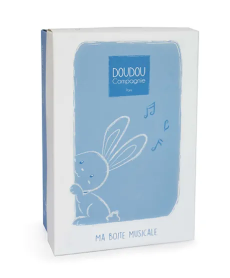 Peluche musicale lapin bleu - 20 cm