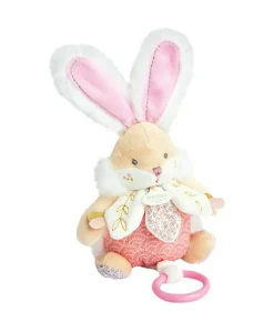 Peluche musicale lapin de sucre Rose - 20 cm