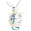 Peluche musicale lapin matelot bleu - 14 cm
