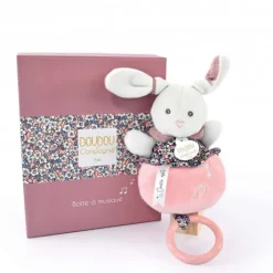 Peluche musicale LAPIN ROSE - BOH'AIME -