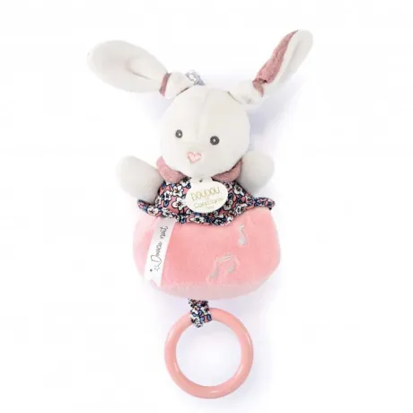 Peluche musicale LAPIN ROSE - BOH'AIME -