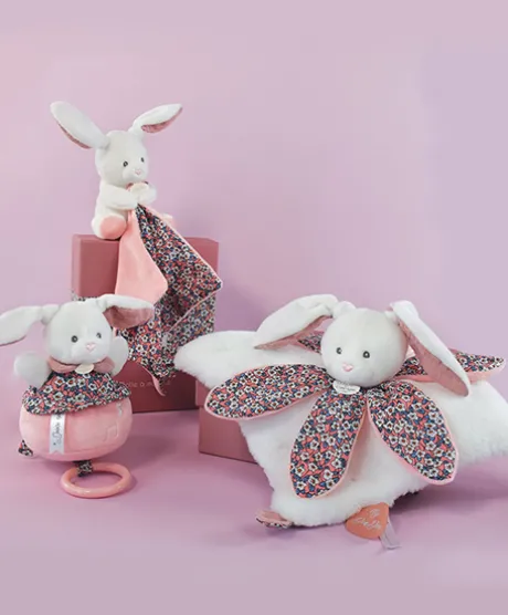 Peluche musicale LAPIN ROSE - BOH'AIME -