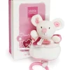 Peluche musicale Souris rose - 20 cm