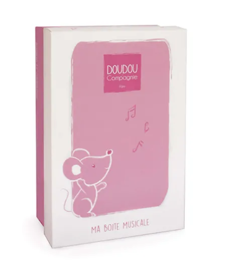 Peluche musicale Souris rose - 20 cm