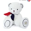 Peluche ours blanc fabriqué en France - L'Ours Élysée - 30 cm