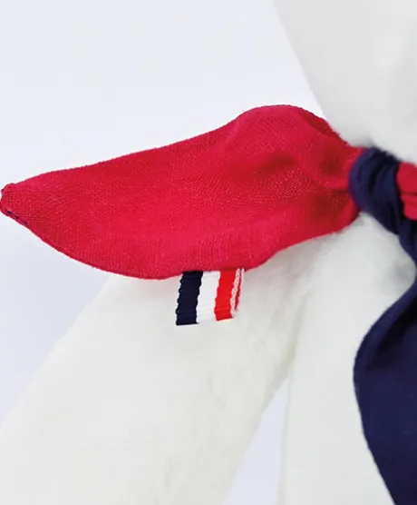 Peluche ours blanc fabriqué en France - L'Ours Élysée - 30 cm
