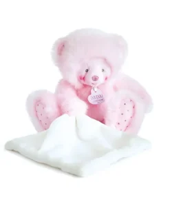 Peluche Ours Rose avec Mouchoir - Trop Mimi