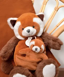 Peluche Panda roux avec bébé - 25 cm - Unicef