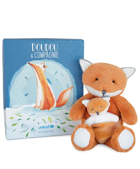 Peluche renard avec Bébé - 25 cm - Unicef