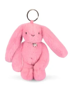 Porte clé en peluche Lapin Rose - 18 cm - Lapin Fleurette