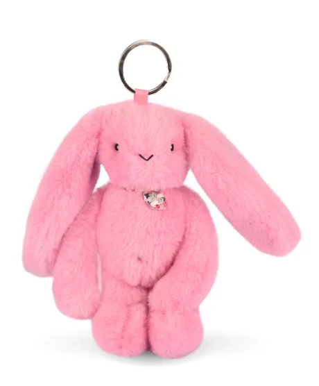 Porte clé en peluche Lapin Rose - 18 cm - Lapin Fleurette