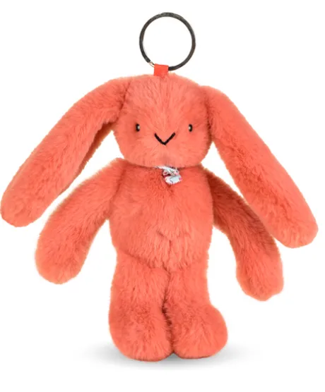 Porte clé en peluche Lapin Orange - 18 cm - Lapin Fleurette