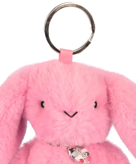 Porte clé en peluche Lapin Rose - 18 cm - Lapin Fleurette