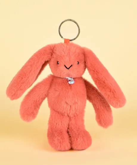Porte clé en peluche Lapin Orange - 18 cm - Lapin Fleurette