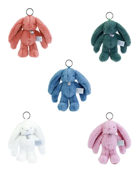 Porte clé en peluche Lapin Vert - 18 cm - Lapin Fleurette