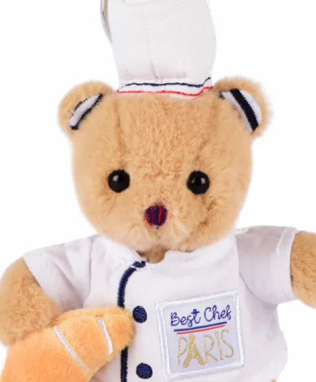 Porte clé Ours cuistot chef - 15 cm