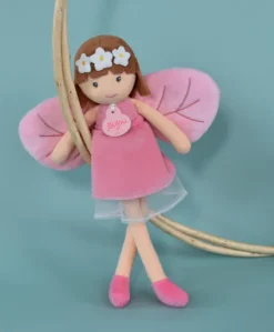 Poupée fée de la forêt en tissu rose - Diane - 25 cm