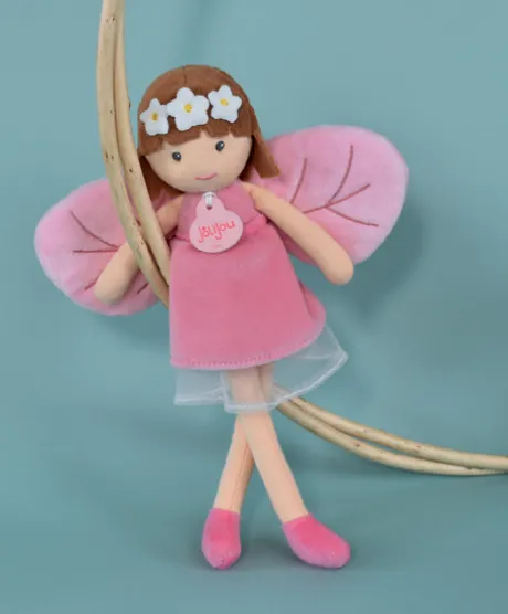 Poupée fée de la forêt en tissu rose - Diane - 25 cm