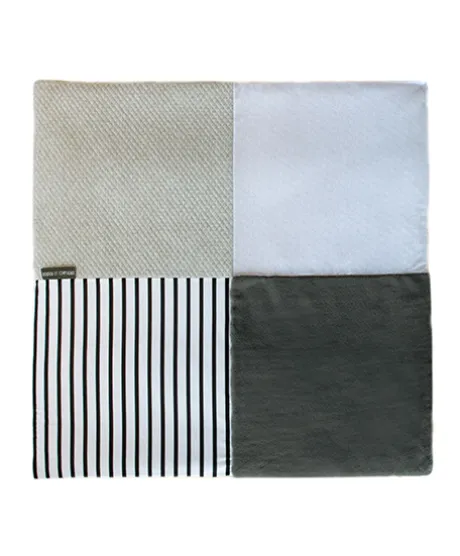 Tapis de jeu Bébé - Gris / blanc - 100 X 100 cm