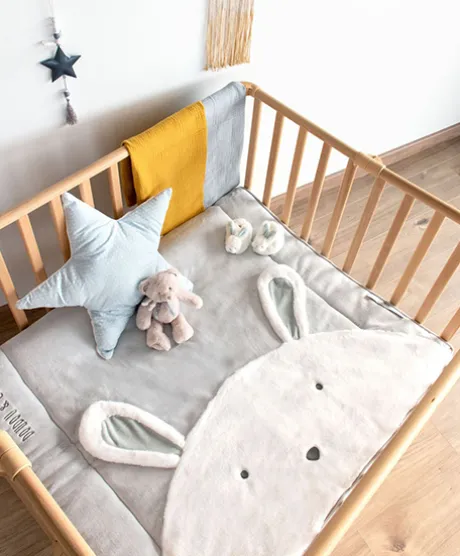 Tapis de Parc Lapin - gris perle - 100 x 100 cm