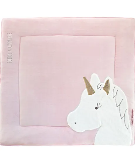 Tapis de Parc Licorne rose - 100 x 100 cm