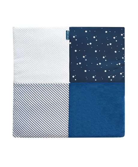 Tapis d'éveil Bébé - Bleu marine/ Blanc - 100 X 100 cm