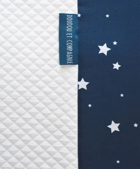 Tapis d'éveil Bébé - Bleu marine/ Blanc - 100 X 100 cm
