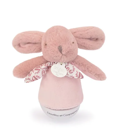 Veilleuse bebe musicale Culbuto rose - 16 cm