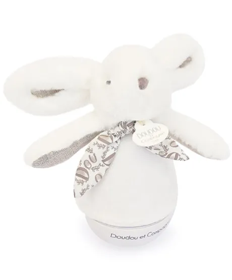 Veilleuse bebe musicale Culbuto blanc - 16 cm
