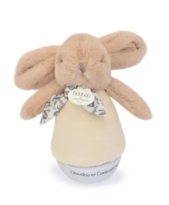 Veilleuse bebe musicale Culbuto marron - 16 cm